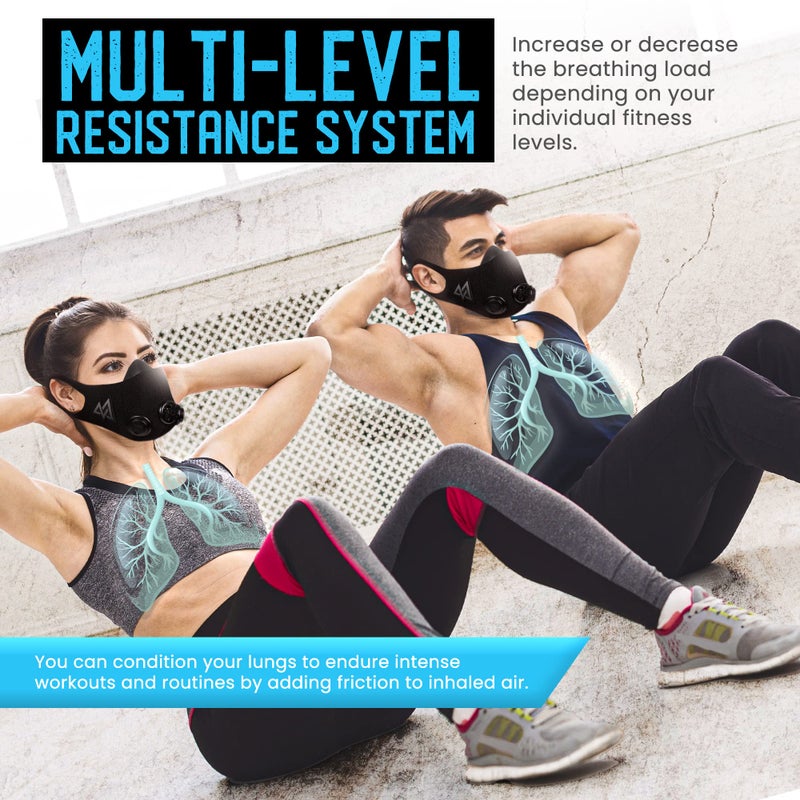 TRAININGMASK 2.0 - Elevation Training Mask for High Altitude Endurance & Breathing Workouts - Ideal for Running & Cardio (Large  Blackout) - Image 3
